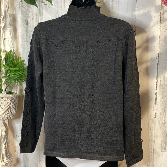 Hardy Amies Collection Gray Mock-neck Sweater Academia - Picture 6 of 11